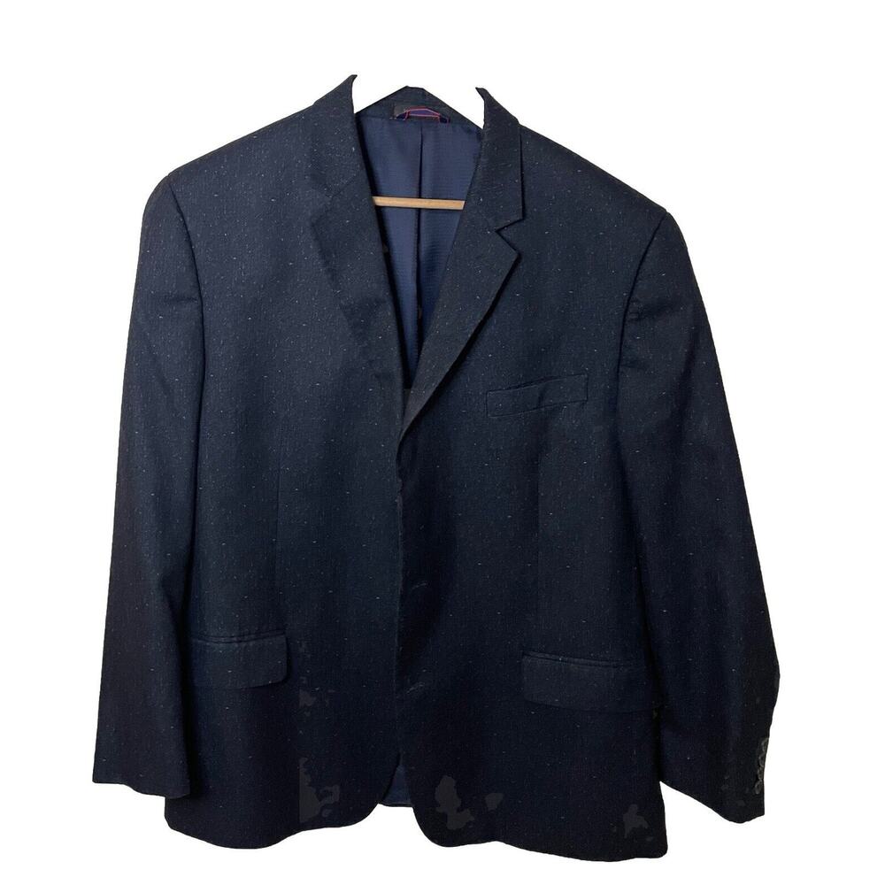 Izod Blazer Sport Jacket Navy Blue w/White Specks Business Casual Men’s Size 46R